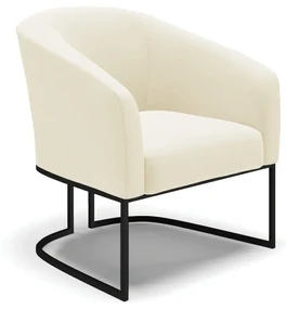 Poltrona Decorativa Industrial Preto Stella Cotelê Ext/Veludo D03 - D'Rossi - Off White