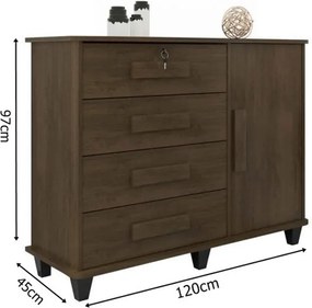 Cômoda Sapateira Grécia Noce - RV Móveis