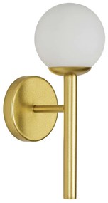 Arandela Duquesa C/ Globo Ø12Cm Haste Slim 1Xg9 Ø12X32,5X17Cm | Usina... (ORN-M - Ouro Novo Metálico)