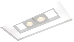 Luminária De Embutir No Frame Focus Retangular 4Xt8 60Cm / 2Xmr1 Gu10... (PT - Preto Texturizado)