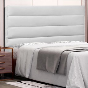 Cabeceira La Italiana Para Cama Box King 195 cm Corino - D'Rossi - Branco