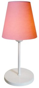 Abajur de cabeceira md-2005br cúpula em tecido rosa bebê