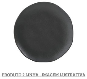 Prato Sobremesa 19,5Cm Orgânico Preto Matte - Porto Brasil 2° Linha