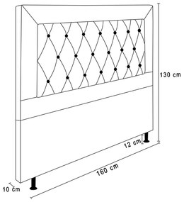 Cabeceira Malta Para Cama Box Queen 160 cm Veludo Marfim - D'Rossi