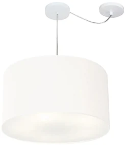 Lustre Pendente Cilíndrico Com Desvio Branco MJ-4168 Para Mesa de Jantar e Estar