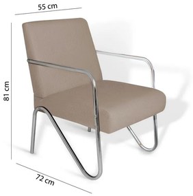 Poltrona Cadeira Decorativa Sirena - Bege Suede
