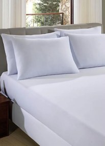 Lençol Malha com Elástico Branco Solteiro