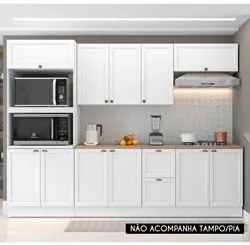 Armário de Cozinha Modulado 5 Peças Sem Tampo CJ3 Duna P09 Branco - Mp