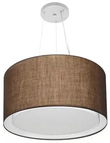 Lustre Pendente Cilíndrico Duplo Vivare Md-4299 Cúpula em Tecido 45x30cm - Bivolt