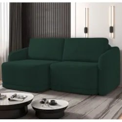 Sofá Cama Casal para Sala 216cm Polska Z08 Veludo Verde - Mpozenato