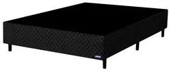 Base Para Cama Box Casal 138cm Poliéster Bordado Perola Negra Preto -