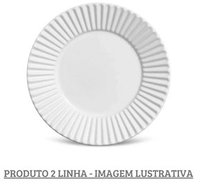 Prato Sobremesa 20,5Cm Plisse Branco - Porto Brasil 2° Linha