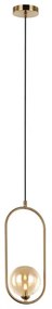 Pendente Metal Vidro 40,5X17cm Cadre - BRONZE / CHAMPAGNE