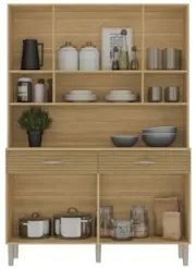 Armário de Cozinha Compacta 121cm Bruna Plus Freijó/Supremo Z06 - Mpoz