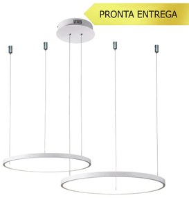 Pendente Orlo Mix Anel Redondo Duplo Ø50Cm Led 45W 3000K Bivolt Branco... (Branco)