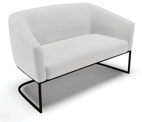 Sofá 2 Lugares Namoradeira Industrial Preto Stella Linho D03 - D'Rossi - A05 Cinza