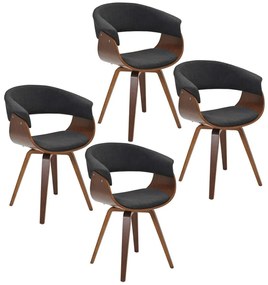 Kit 04 Cadeiras Decorativas para Escritório Recepção Ohana Fixa Linho Grafite G56 - Gran Belo