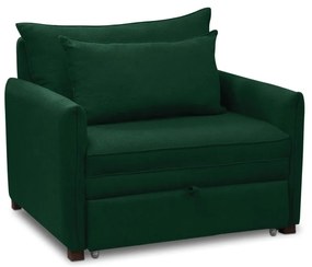Poltrona Cama Retrátil Solteiro com Rodízio Cloe Bouclê E03 - D'Rossi - Verde