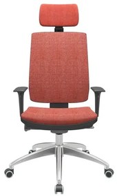 Cadeira Office Brizza Soft Concept Rosé Autocompensador Com Encosto Cabeça Base Aluminio 126cm - 63468 Sun House