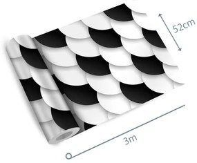 Papel de parede adesivo círculos preto e branco