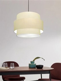 Lustre Para Sala de Jantar Vivare Md-4392 Cúpula em Tecido 40cm