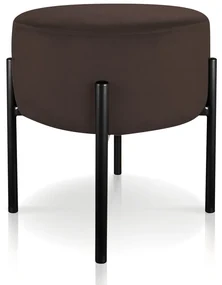 Puff Banqueta Decorativo Industrial Preto Kit 4 Iron Suede D03 - D'Rossi - Marrom Rato