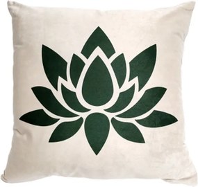 Capa de Almofada de Veludo Lotus Tons Verde 44x44cm - ALO-0148 - Sem enchimento