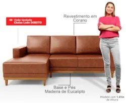 Sofá 3 Lugares 200cm Living Com Chaise Esquerdo Sala de Estar Kayrós D