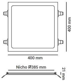 Luminária De Embutir Quadrado 30W 6500K Led Bivolt 40X40X2,5Cm Downlig... (Branco)