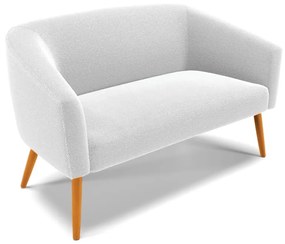 Sofá 2 Lugares Namoradeira Pé Palito Castanho Stella Bouclê Off White D03 - D'Rossi