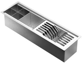 Canal Organizador de Cozinha Docol 60cm em Aço Inox com 3 Módulos