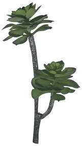 Galho Decorativo Suculenta Verde 30 cm - D'Rossi