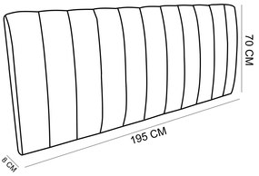 Cabeceira Painel Olivia King 195 cm Veludo Bege Trabalhado A85 - D'Rossi