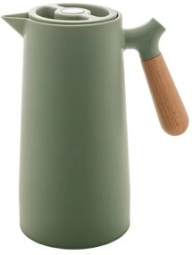 Garrafa Térmica Plástico Com Cabo Madeira Nórdica Verde 1 Litro 28856 Wolff