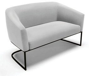 Sofá 2 Lugares Namoradeira Industrial Preto Stella Suede D03 - D'Rossi - Cinza