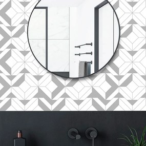 Papel Banheiro Geométrico Branco e Cinza | Dcorando