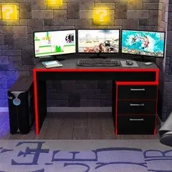 Mesa para Computador Notebook Desk Game DRX 5000 Preto/Vermelho - Móve