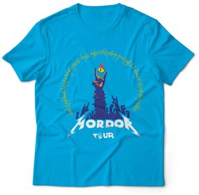 Camiseta Unissex Mordor Tour O Senhor dos Anéis Geek Nerd - Azul Turqueza - GG
