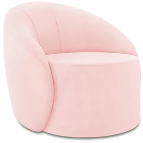 Poltrona Decorativa Orgânica Giratória Lua Suede D03 - D'Rossi - Rosa Bebê