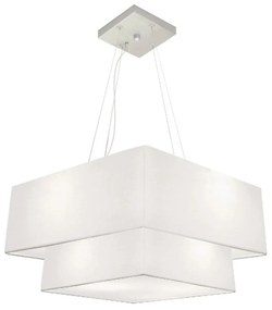 Lustre Pendente Duplo Quadrado Vivare Md-4083 Cúpula em Tecido 70x50cm - Bivolt