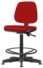 Cadeira Job Assento Crepe Vermelho Base Caixa Metalica Preta - 54538 Sun House