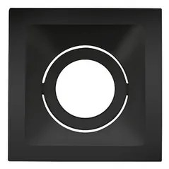 Plafon Embutir Aluminio Square Ghost 9Cm - PRETO