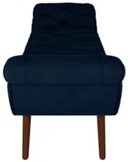 Puff Recamier Calçadeira 160cm Pés Palito Madeira Vêneto Z37 Veludo Az