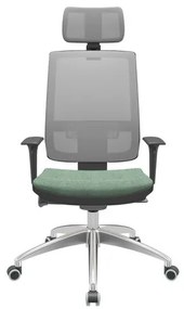 Cadeira Office Brizza Tela Cinza Com Encosto Assento Concept Hera Autocompensador 126cm - 63199 Sun House
