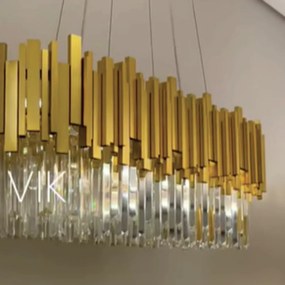 Pendente Vik Oval 86X35X27Cm 12Xg9 Dourado - Usina Imports Ui20396/89D...