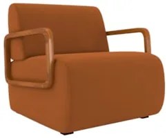 Poltrona Decorativa Orgânica para Sala Belarus Z08 Veludo Telha - Mpoz