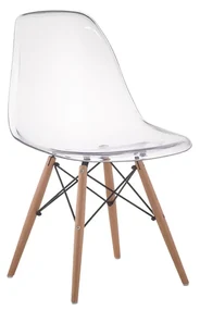 Cadeira Eames Eiffel Pés em Madeira - Incolor