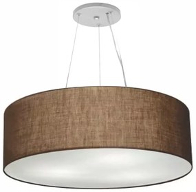 Lustre Pendente Cilíndrico Md-4381 Cúpula em Tecido 100x30cm Café - Bivolt