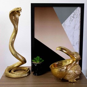 Escultura Decorativa Serpente em Poliresina 41x16x16 cm - D'Rossi