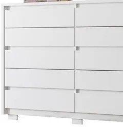 Cômoda para Quarto 10 Gavetas 151cm Duetto Branco - Albatroz